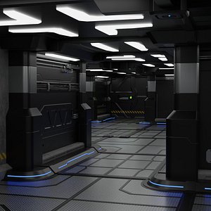 3D Sci Fi Modular Interior 1A