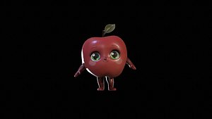 Chibi Fruit Apple two 3D