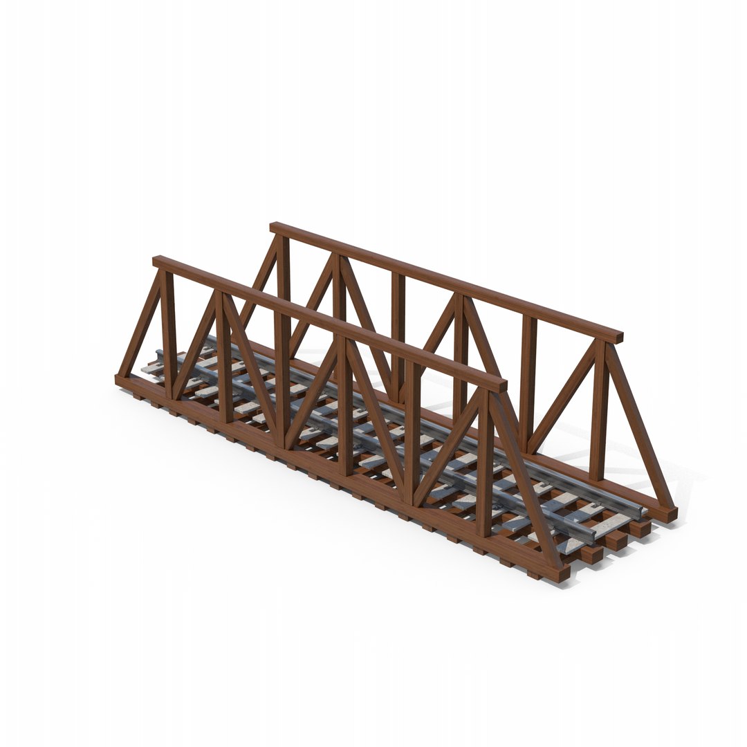 3D Railroad Bridge Dark Wood - TurboSquid 2119900