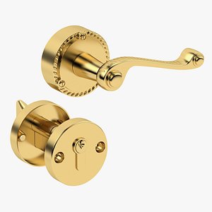 Carlisle Brass Georgian Door Handle Brass 3D