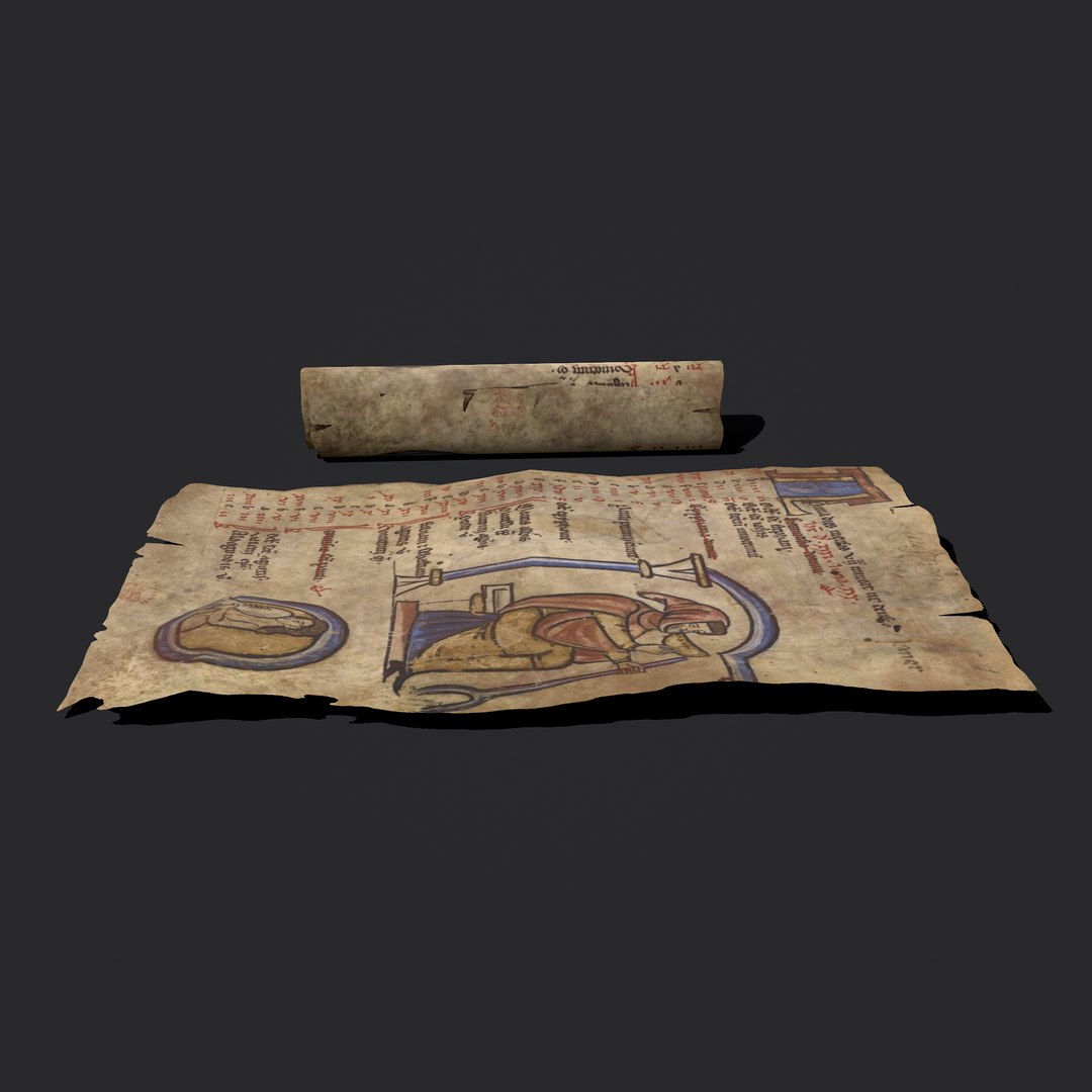 January Manuscript Scroll and Page model - TurboSquid 1751695