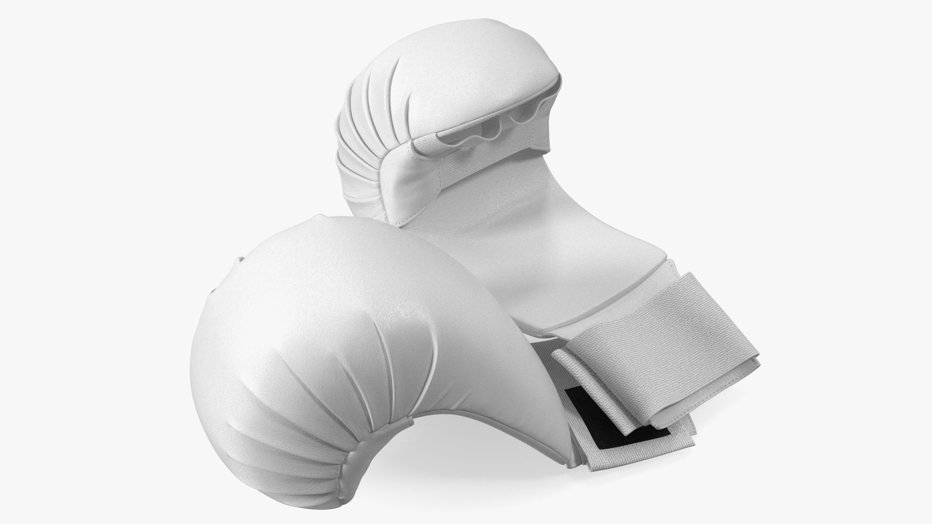 Sports Karate Gloves Lying White 3D model preview