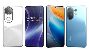 Vivo T4R White And Vivo T4 Pro Nitro Blue 3D model