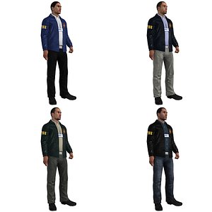 3d rigged fbi agent