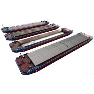 4 types barge 3D model