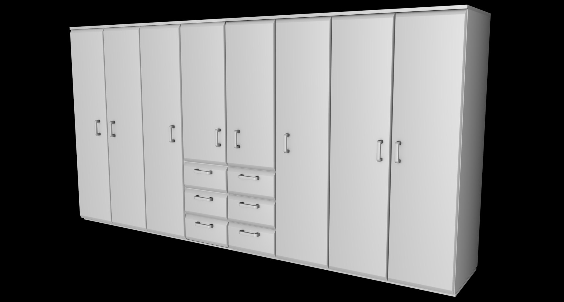 3D King Size Bedroom Wardrobe Closet 3D Furniture World C4D Model ...