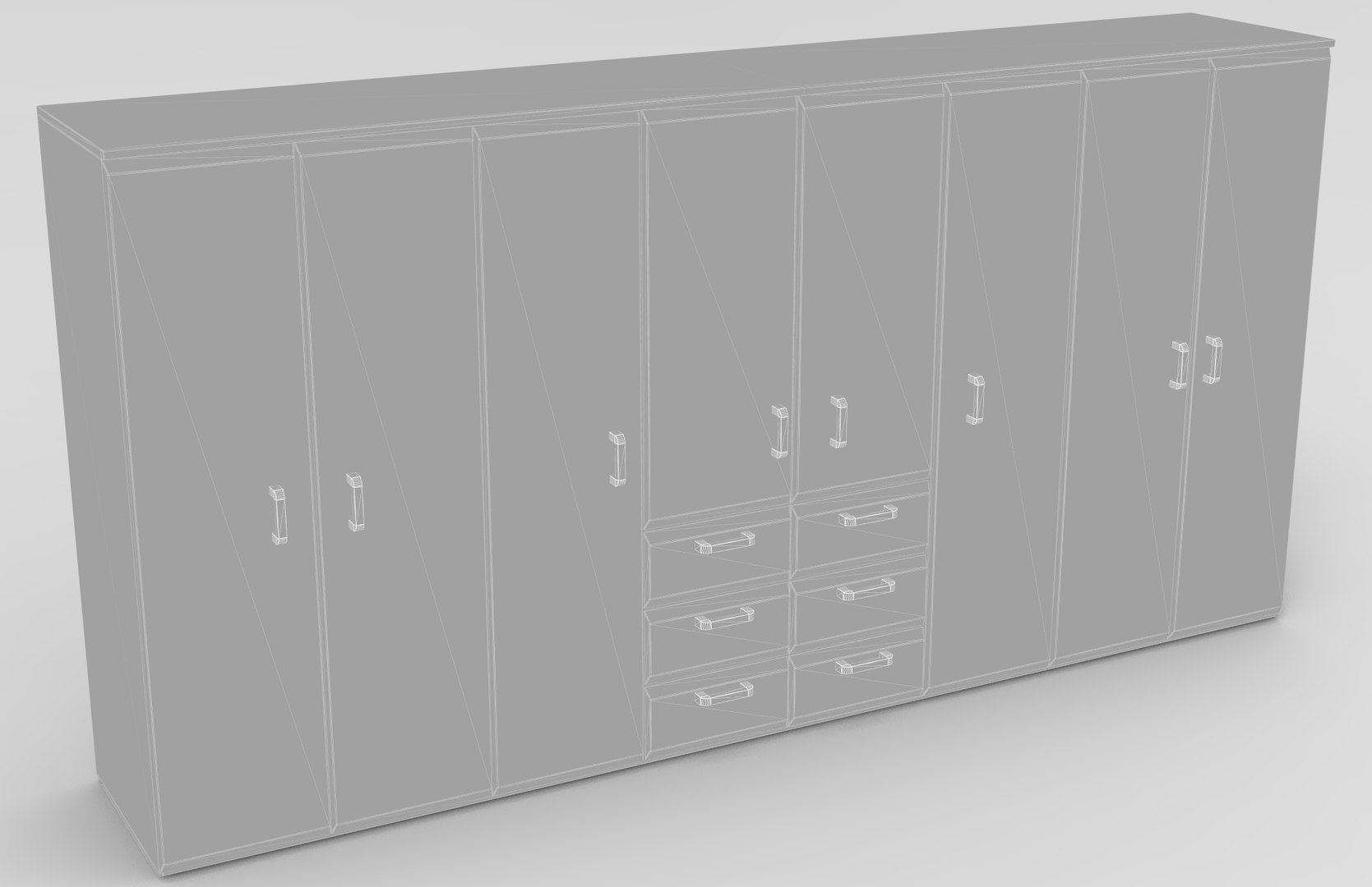 3D King Size Bedroom Wardrobe Closet 3D Furniture World C4D Model ...