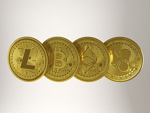 crypto coin set - 3D model