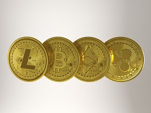 Crypto coin SET - bitcoin - ethereum - ripple - litecoin
