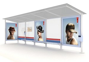 3d model shelters bus tram