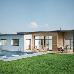 3D contemporary house interior model