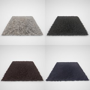 3d model carpet set rug fur