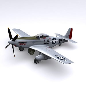 3d max p-51 mustang fighter p-51d
