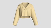Girls Cropped Double-Breasted Blazer