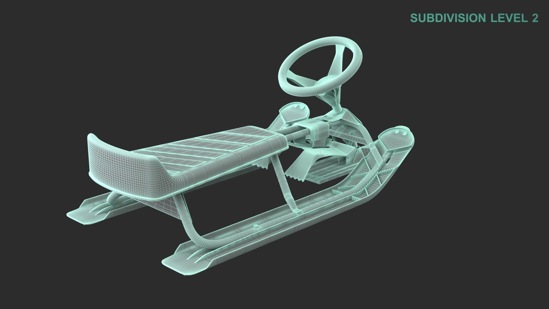 3D Snow Racer Sled Model TurboSquid 2009852