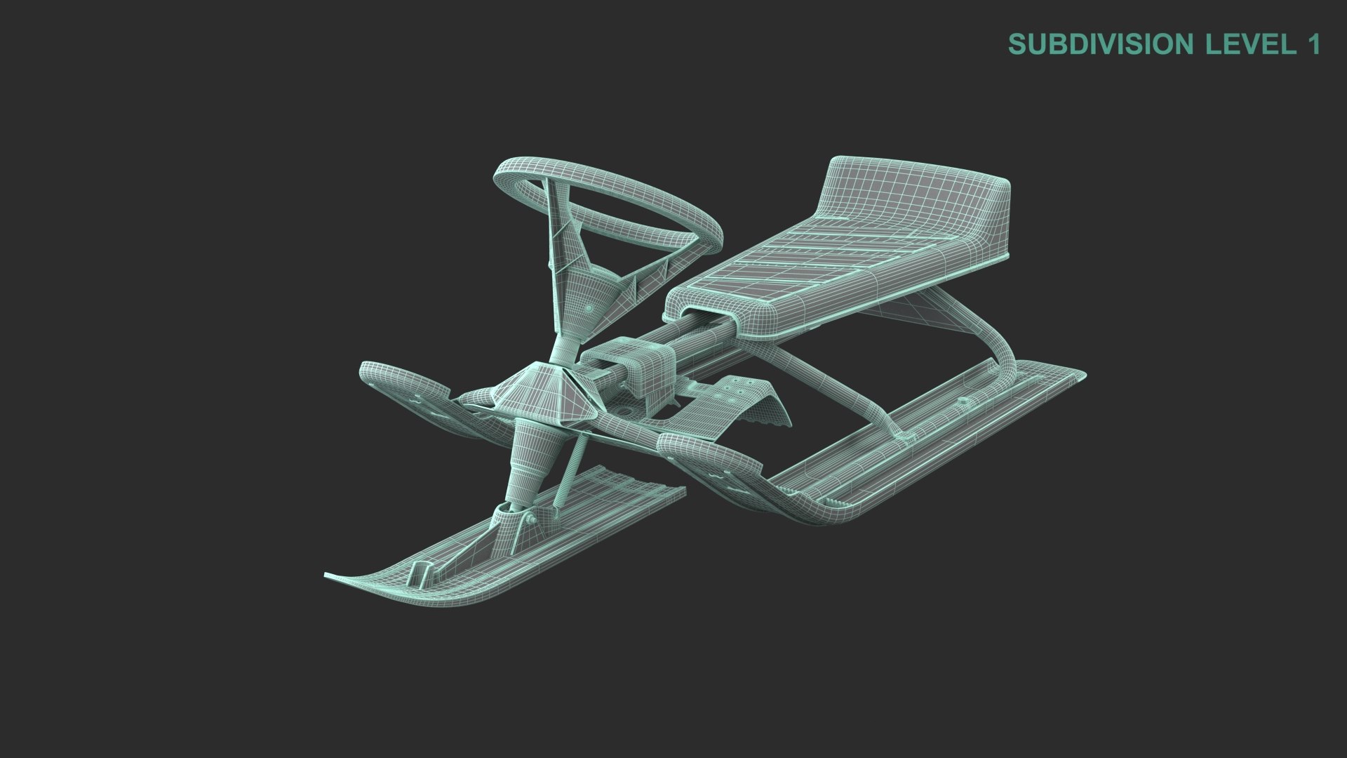 3D Snow Racer Sled Model TurboSquid 2009852