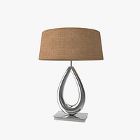 Chelsom Nickel Sculpture Collar Table Lamp