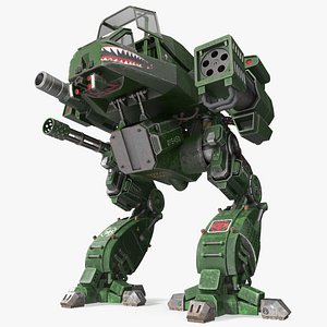 Fantastic Combat Robot Dark Green with Pilot 3D Model $199 - .3ds