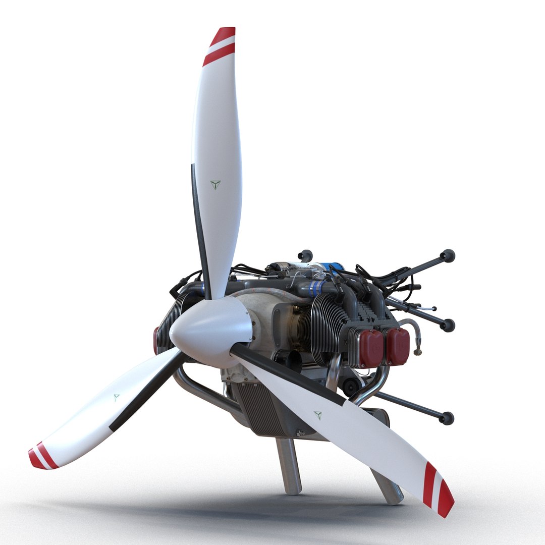 Piston Aircraft Engine ULPower UL260i 4 3D Model 3D model preview