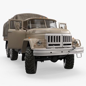 Field Supply Truck with Canvas Cargo Compartment Rigged for Maya