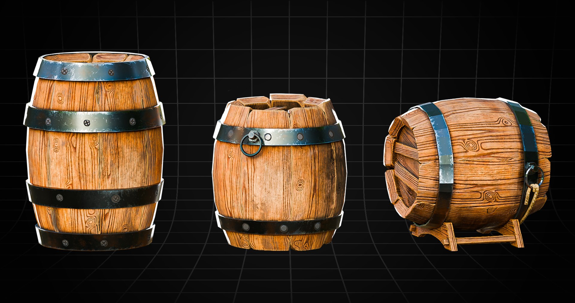 Wooden Barrels Pack model https://p.turbosquid.com/ts-thumb/iX/pj5IYw/Aq/woodenbarrelspackrender1/jpg/1774048080/1920x1080/fit_q87/ec1ad519a2d5370396b995dac5b52389cf9b0418/woodenbarrelspackrender1.jpg