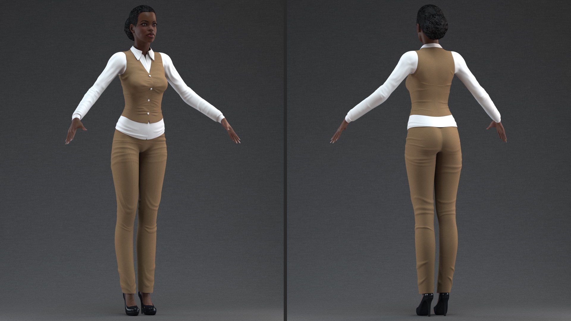 dark skin business style 3D https://p.turbosquid.com/ts-thumb/iX/z5Plw3/AGXehZbb/darkskinbusinessstylewomanriggedc4dmodel011/jpg/1606550463/1920x1080/fit_q87/c65d83bba04a79a2b3f2cbe69b4f08d79226e457/darkskinbusinessstylewomanriggedc4dmodel011.jpg