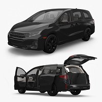 Modern Passenger Minivan 2025 Black Simplified