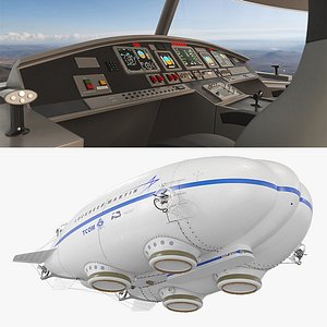 Lockheed Martin LMH-1 Hybrid Airship White with Interior
