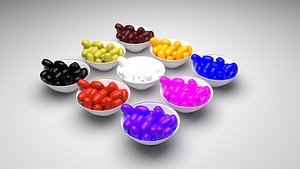 3D Different Colors of Olives Set model