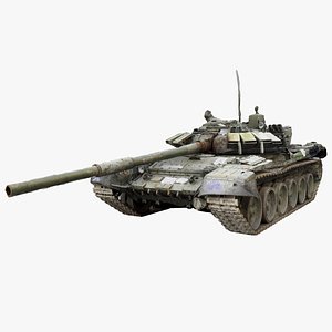 3D T-90 tank destroyed model