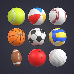Sport Balls Pack 3D model