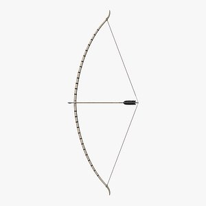 Viking Bow with Armed Arrow 3D Model