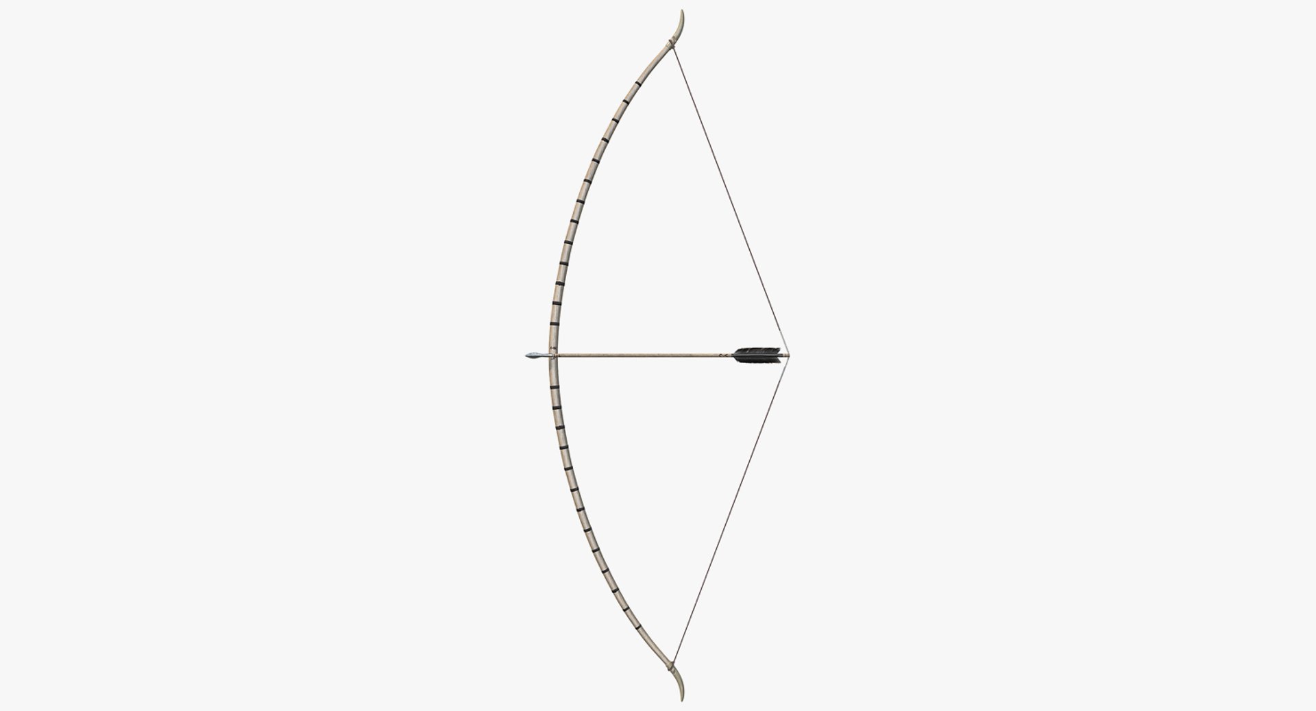 Viking Bow with Armed Arrow 3D Model 3D model preview