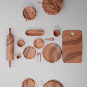 3D Wooden Kitchen Accessories