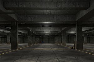basement low poly underground parking 02 3D model