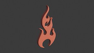 3D model fire icon 7