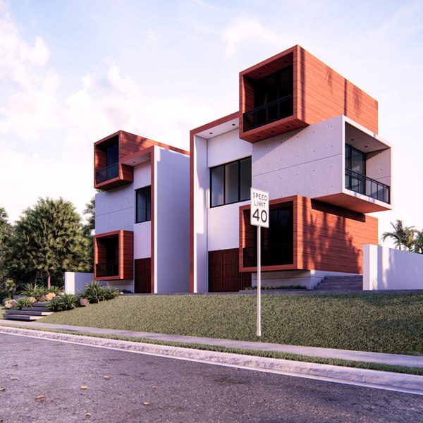 3D modern building 22