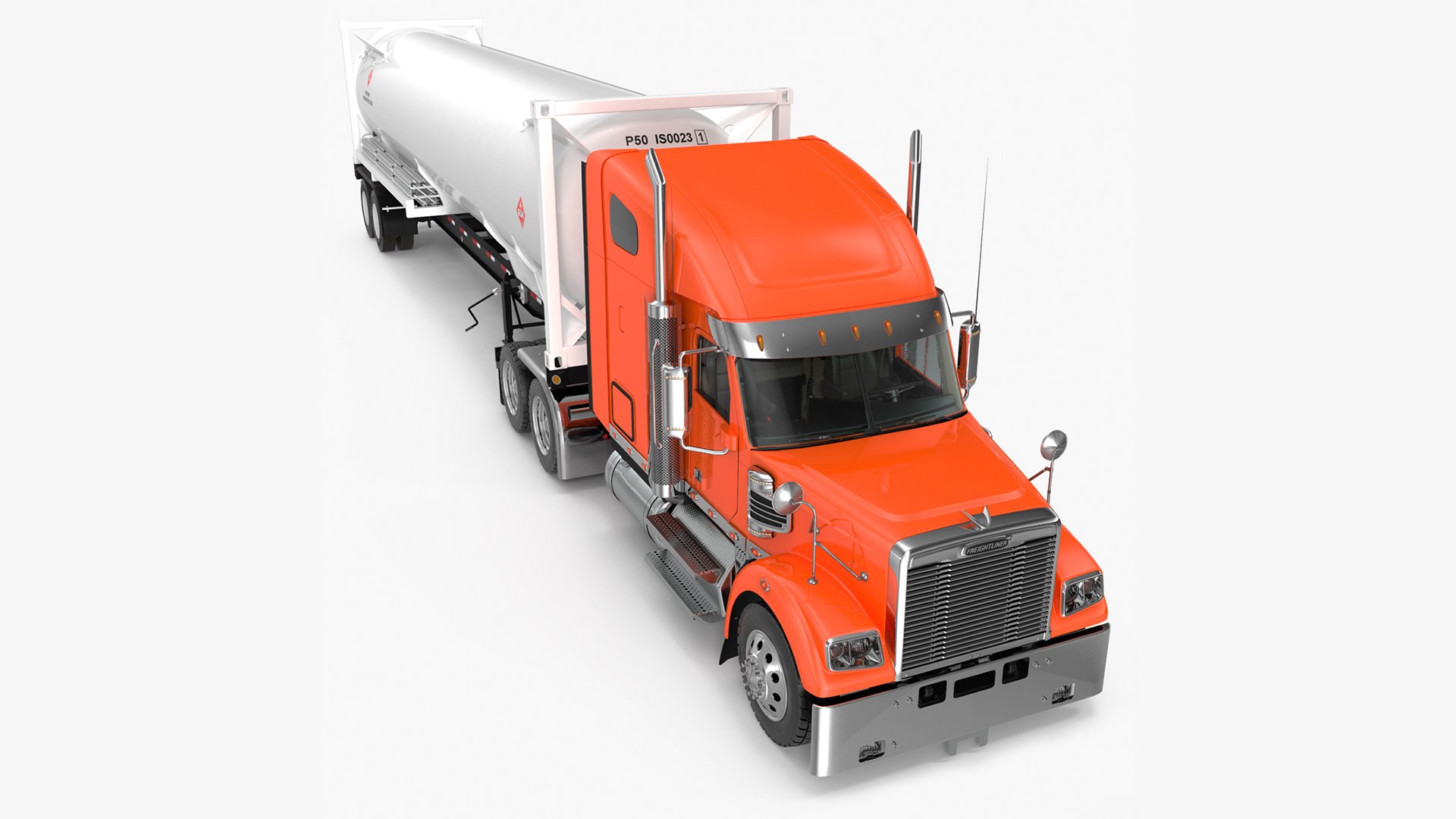 Freightliner Truck with Gas Tank Rigged 3D model preview