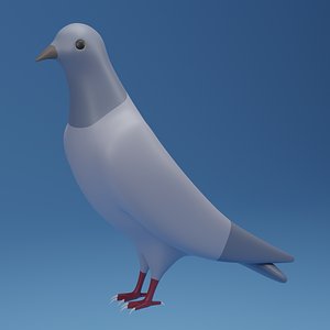 Cartoon Cute Pigeon Dove 3D model