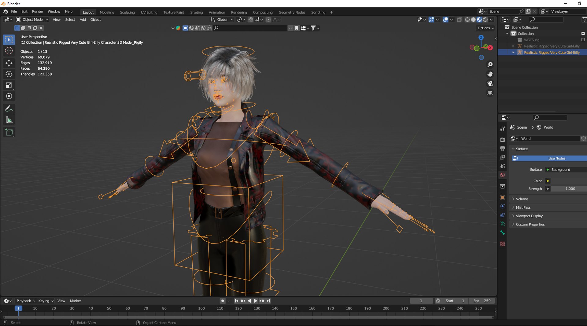 3D Realistic Rigged Very Cute Girl-Eilly Character 3D Model Model ...