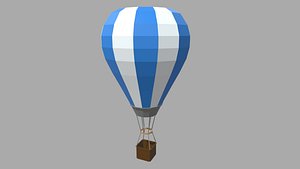 3D Low Poly Hot Air Balloon model