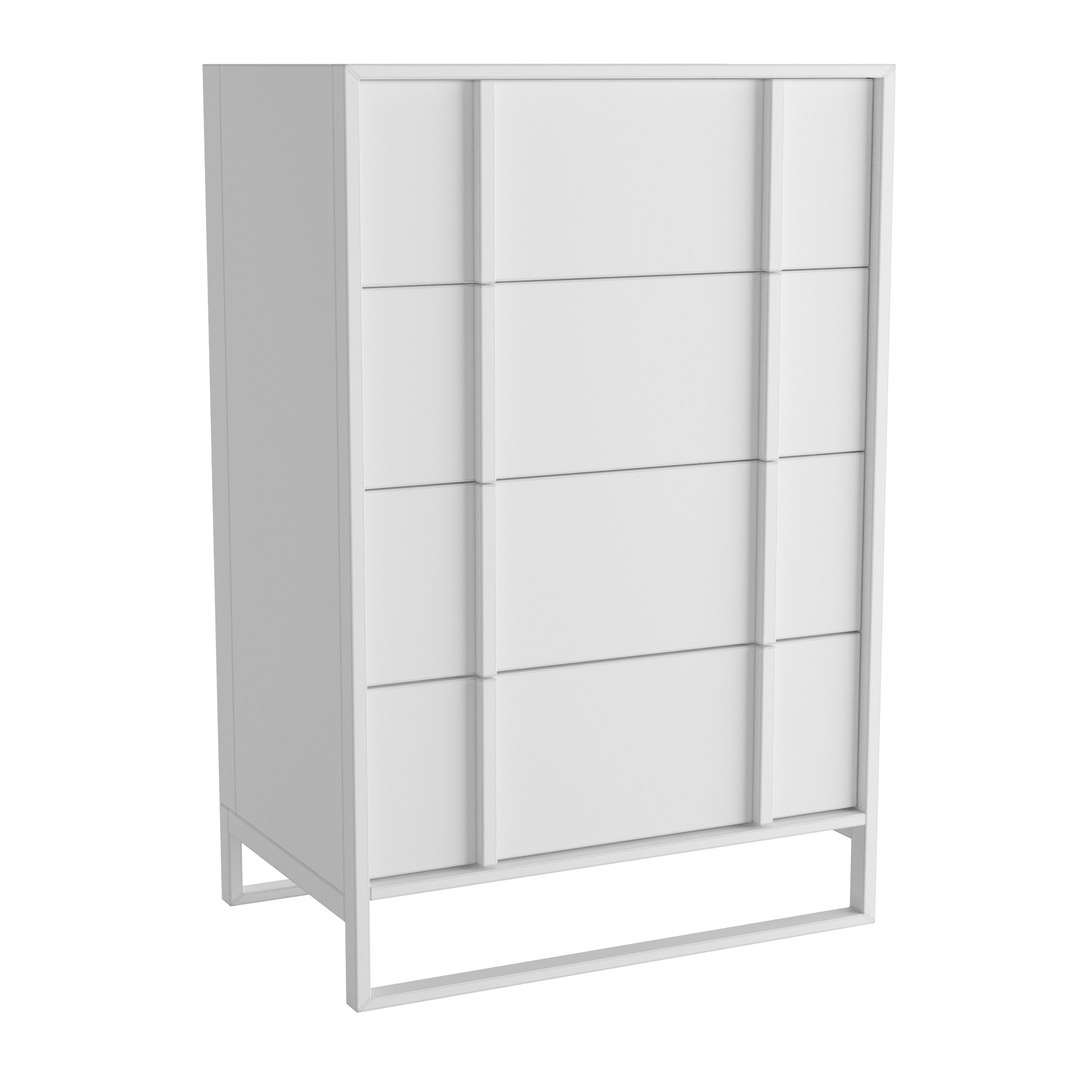 Homary Zack 4 Drawer Chest Modern Storage Accent Stainless