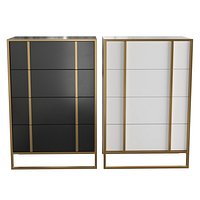 Homary Zack 4 Drawer Chest Modern Storage Accent Cabinet Stainless Steel Gold