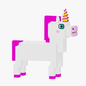 Cute unicorn voxel art