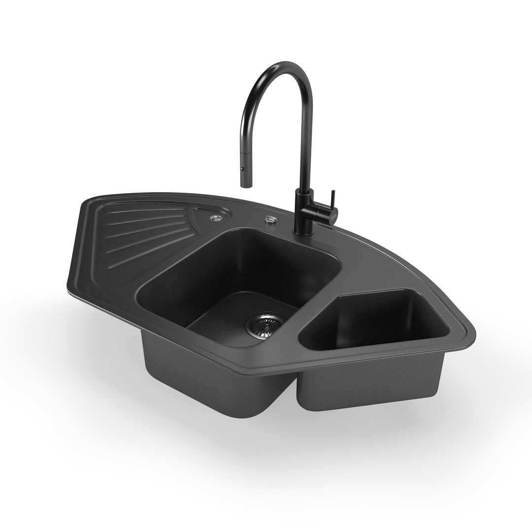 Stella Delta Sink With Franke Kitchen Mixer 3D Model TurboSquid 2060422