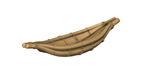 3d native tule reed canoe model