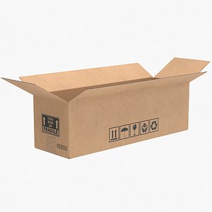 Cardboard Box 8 Open V1 3D model