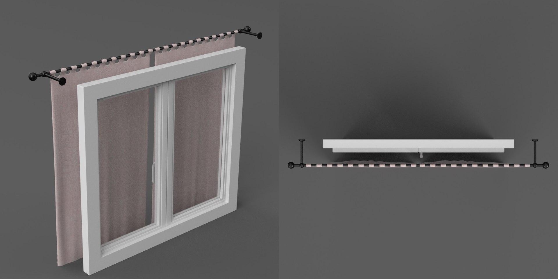 Window Frame Curtains 3d Max