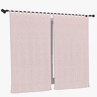 Window with frame and curtains