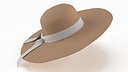 Women Straw Hat with White Ribbon